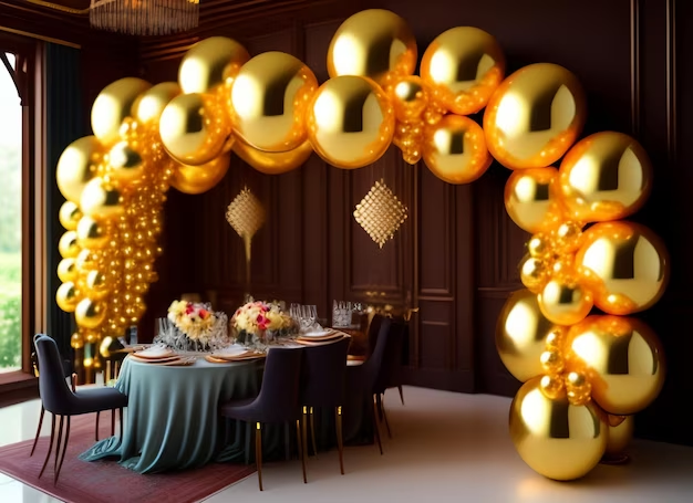 table-with-table-chairs-large-balloon-arch